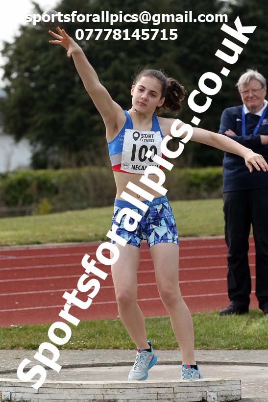 Shot putt, 2021 NECAA Open Graded Meeting, Morpeth. Photo: David T. Hewitson/Sports for All Pics